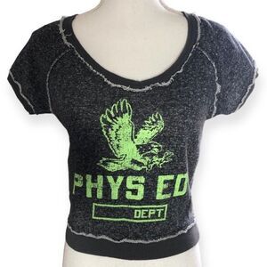 Joe by Joe Boxer Phys Ed Dept Graphic Print Short Sleeve Cropped Top